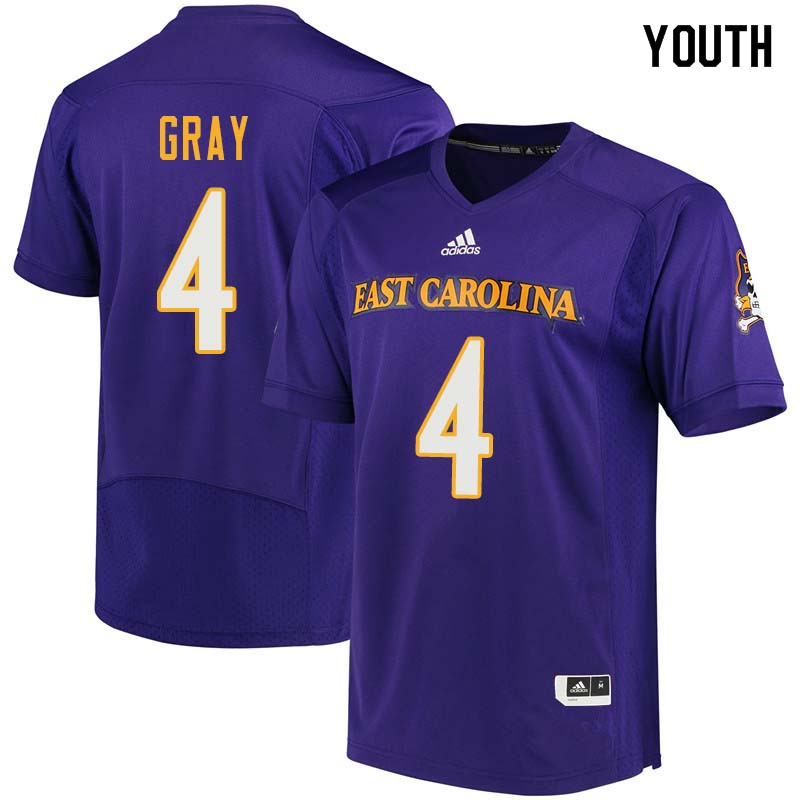 Youth #4 Malik Gray East Carolina Pirates College Football Jerseys Sale-Purple